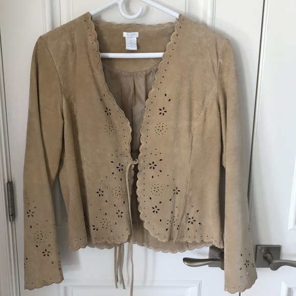 Suede open front jacket - Picture 1 of 8